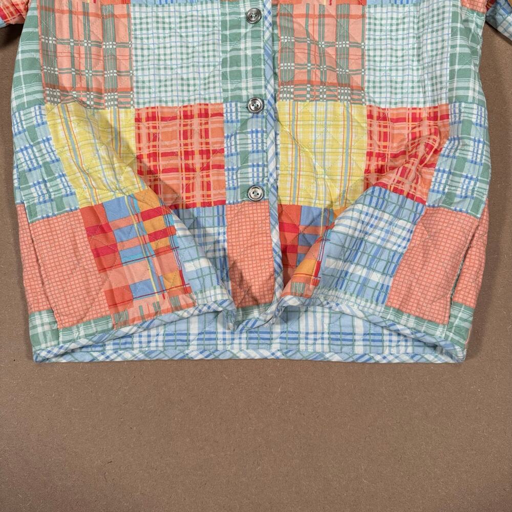 Vintage Patchwork Plaid Quilted Jacket Multicolor… - image 4